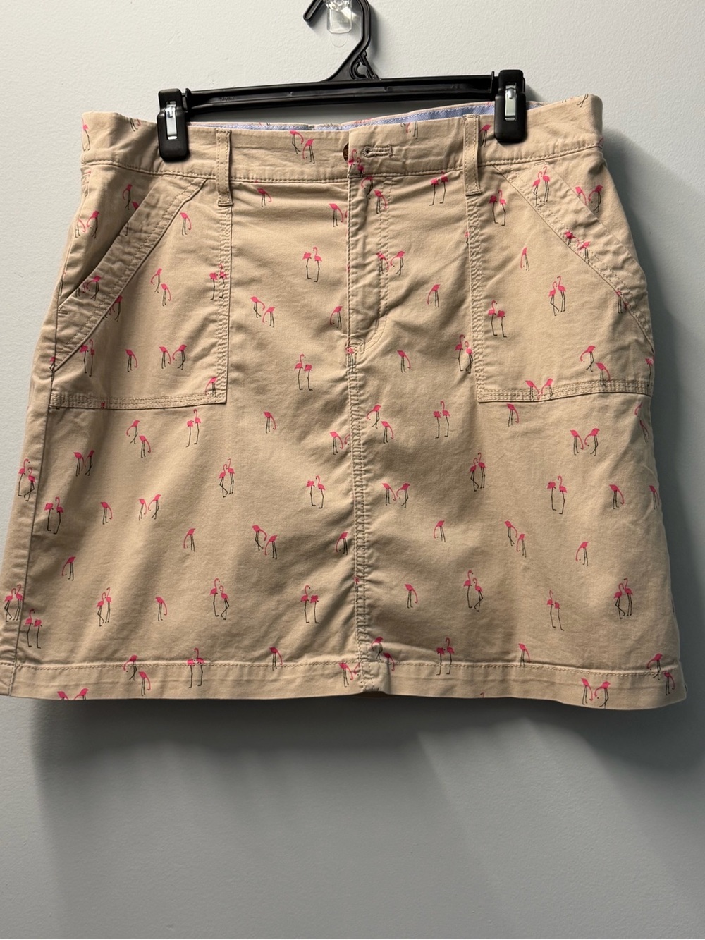 croft & barrow Beige Skort with Pink Flamingo Print - Picture 1 of 11